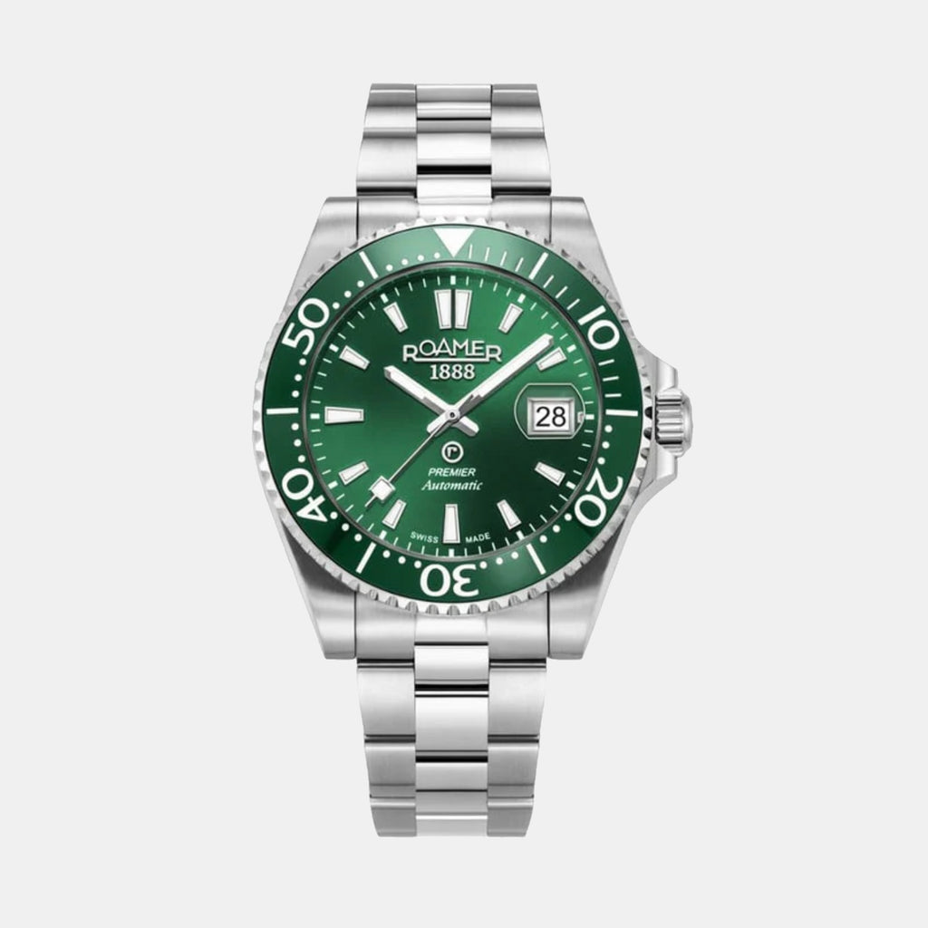 Premier Men Automatic Green Sunray Dial Analog Stainless Steel Watch 986983 41 75 20