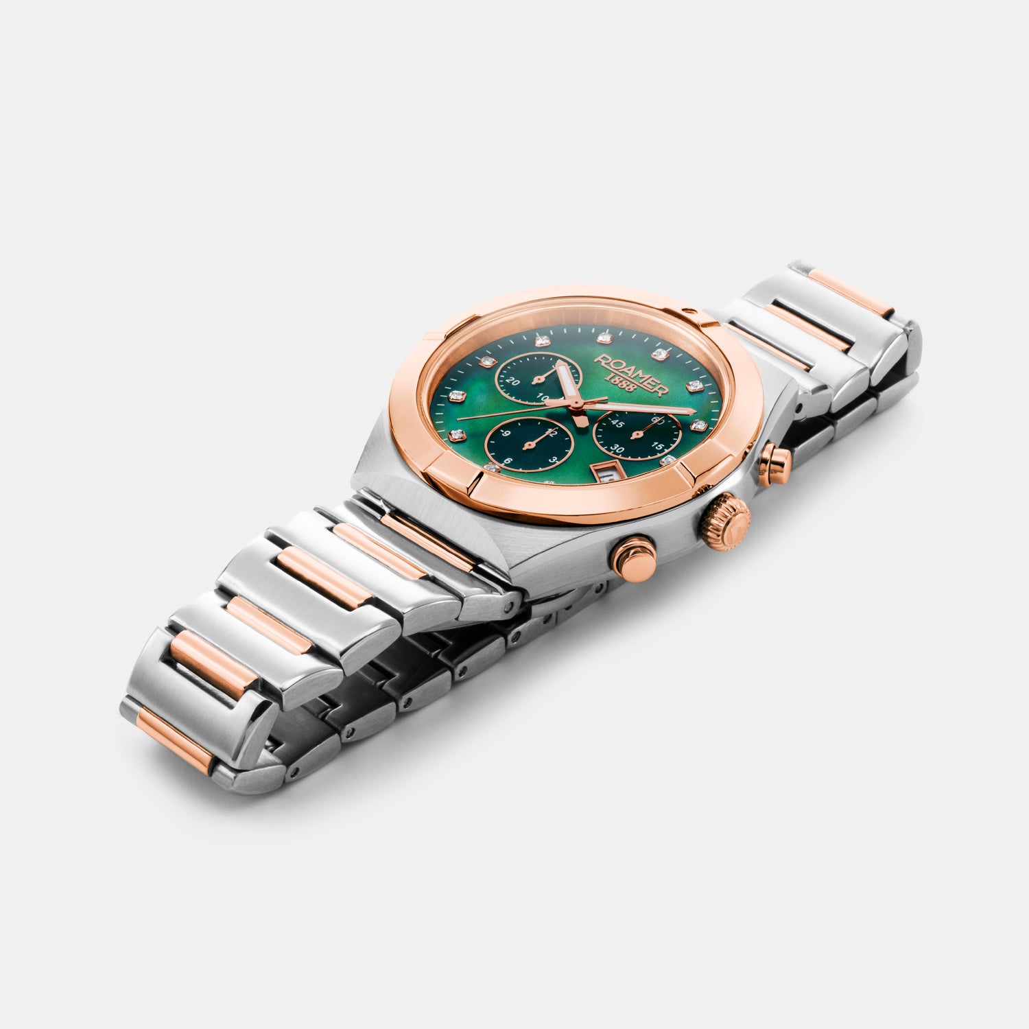 Eos Women Quartz Green Mother Of Pearl Dial Chronograph Stainless Steel Watch 987837 49 70 20