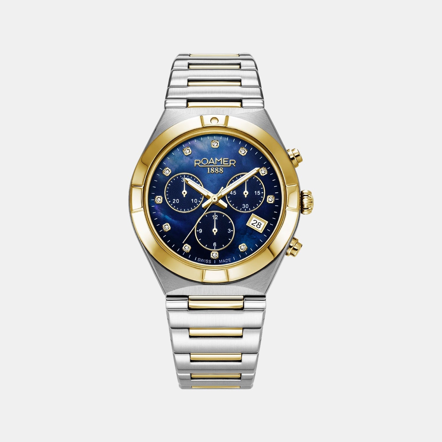 Eos Women Quartz Blue Mother Of Pearl Dial Chronograph Stainless Steel Watch 987837 47 40 20