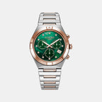 Eos Women Quartz Green Mother Of Pearl Dial Chronograph Stainless Steel Watch 987837 49 70 20