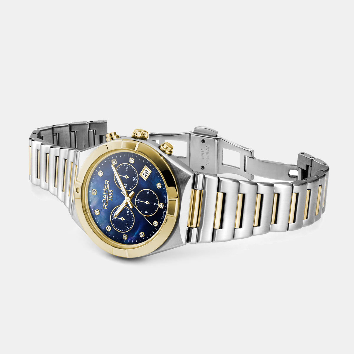 Eos Women Quartz Blue Dial Chronograph Stainless Steel Watch 987837 47 40 20