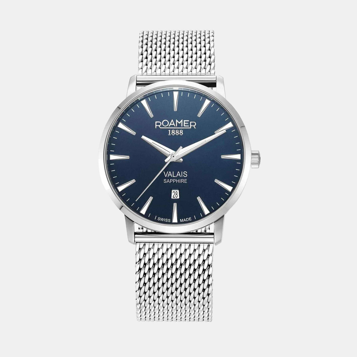 Valais Men Quartz Blue Dial Analog Leather Watch 988833 41 45 05