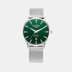 Valais Men Quartz Green Dial Analog Leather Watch 988833 41 75 05