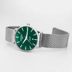 Valais Men Quartz Green Dial Analog Leather Watch 988833 41 75 05