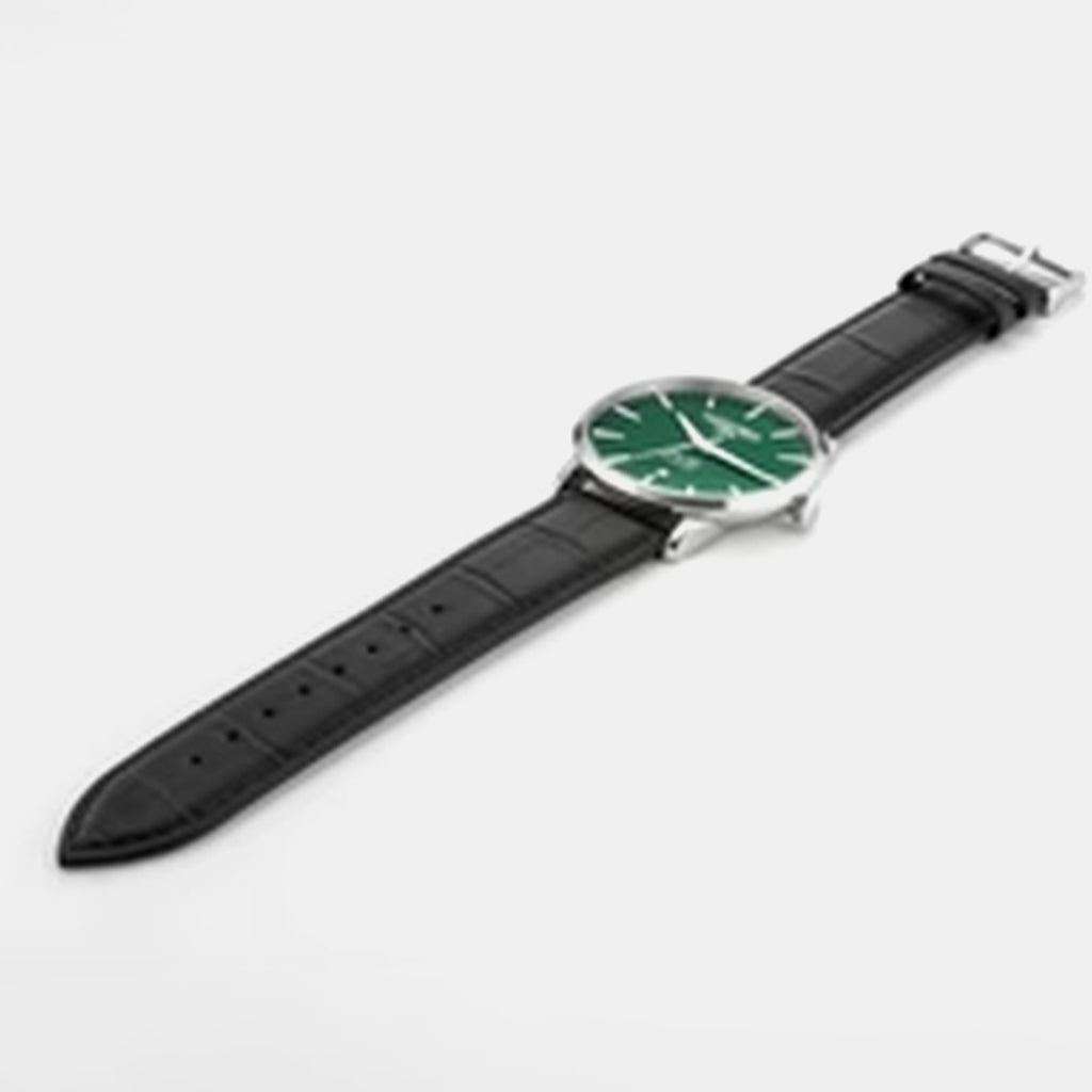 Valais Men Quartz Green Dial Analog Leather Watch 988833 41 75 05