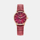 Valais Women Quartz Red Dial Analog Leather Watch 989847 46 60 05