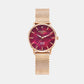 Valais Women Quartz Red Dial Analog Leather Watch 989847 46 60 05
