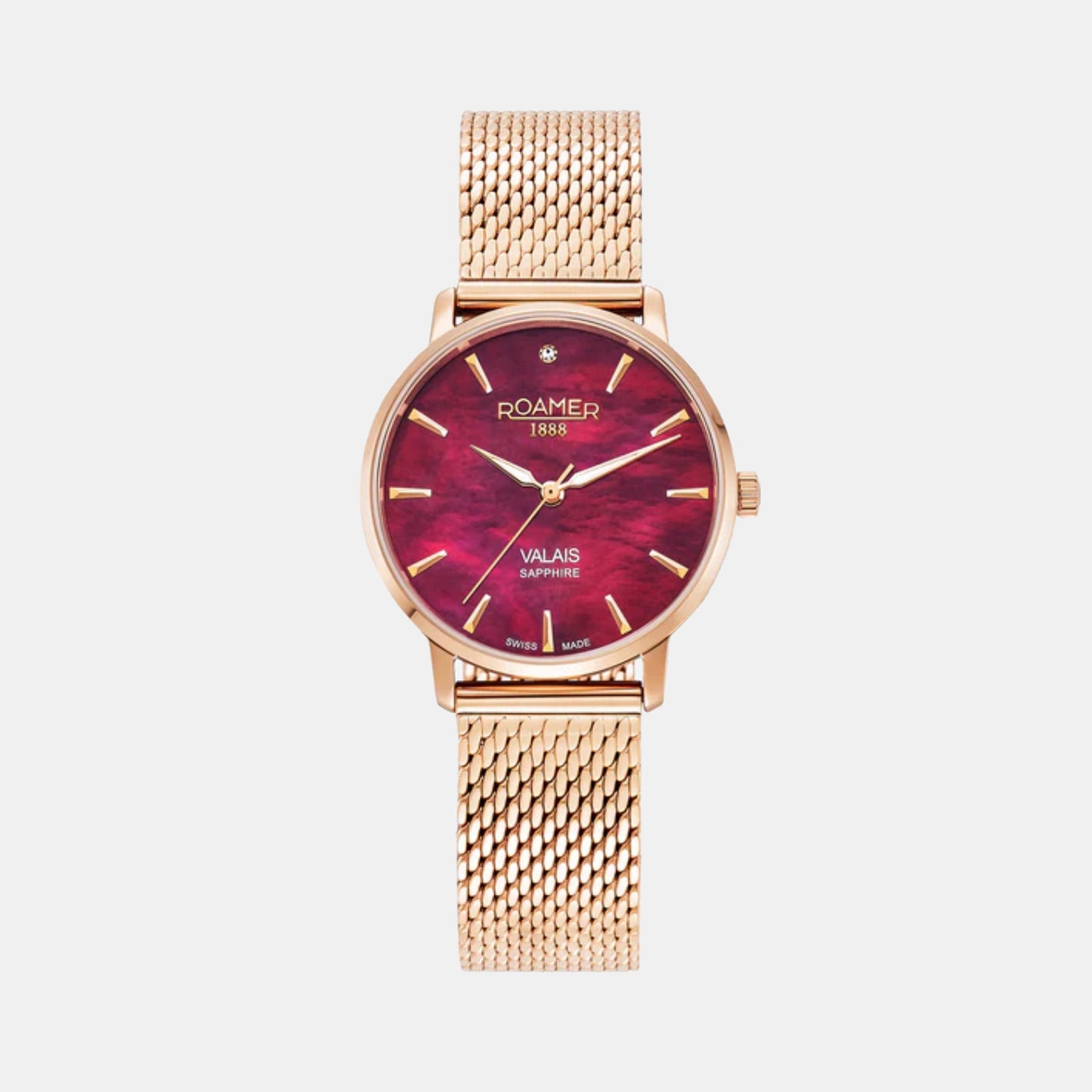 Valais Women Quartz Red Dial Analog Leather Watch 989847 46 60 05