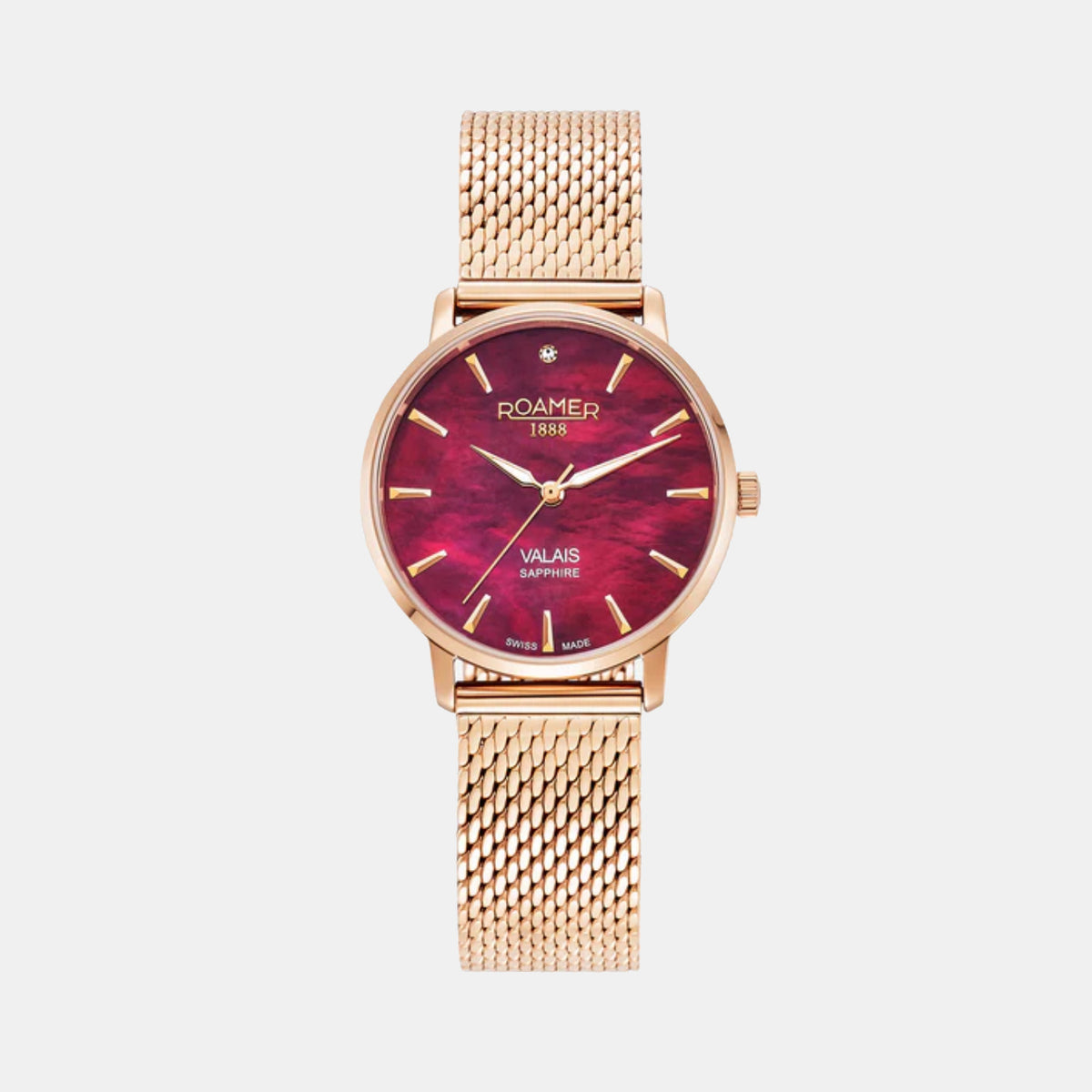 Valais Women Quartz Red Dial Analog Leather Watch 989847 46 60 05