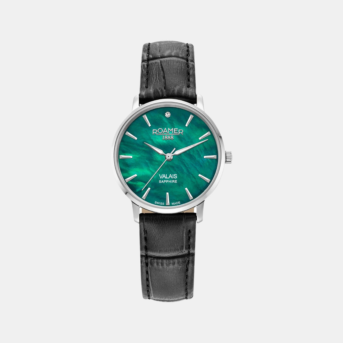 Valais Women Quartz Green Dial Analog Leather Watch 989847 41 70 05