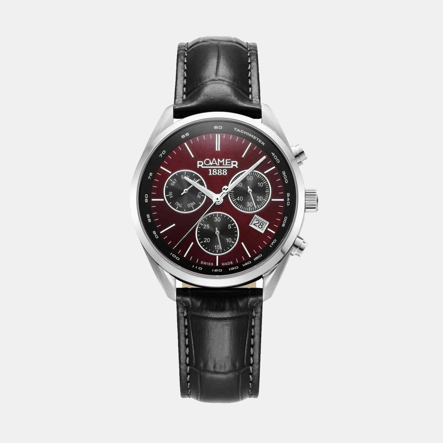 Men Quartz Burgundy Dial Analog Stainless Steel Watch 993819 41 65 02