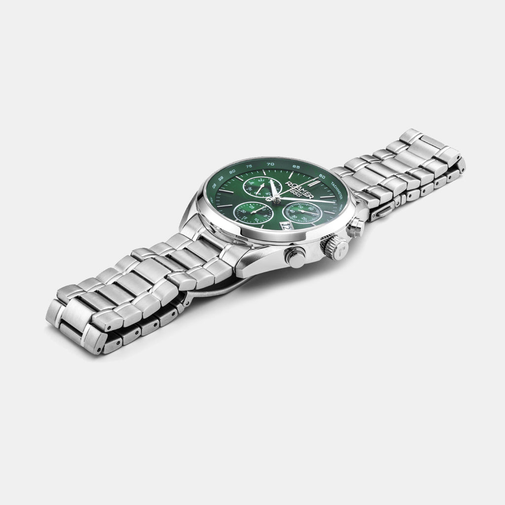 Pro Chrono Men Quartz Green Sunray Dial Chronograph Stainless Steel Watch 993819 41 75 20