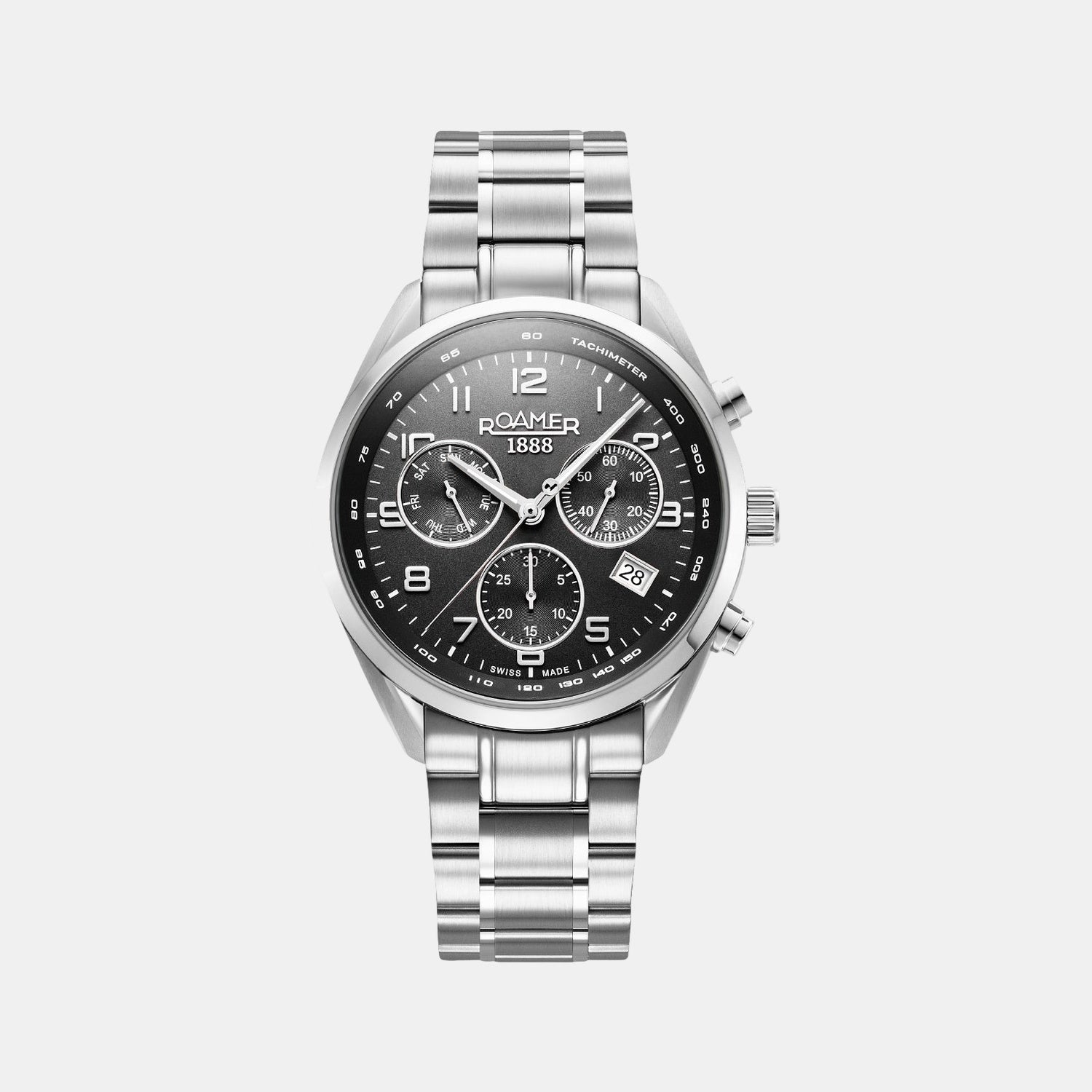 Pro Chrono Men Quartz Black Sunray Dial Chronograph Stainless Steel Watch 993819 41 44 20