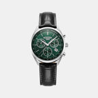 Pro Chrono Men Quartz Green Sunray Dial Chronograph Leather Watch 993819 41 75 02