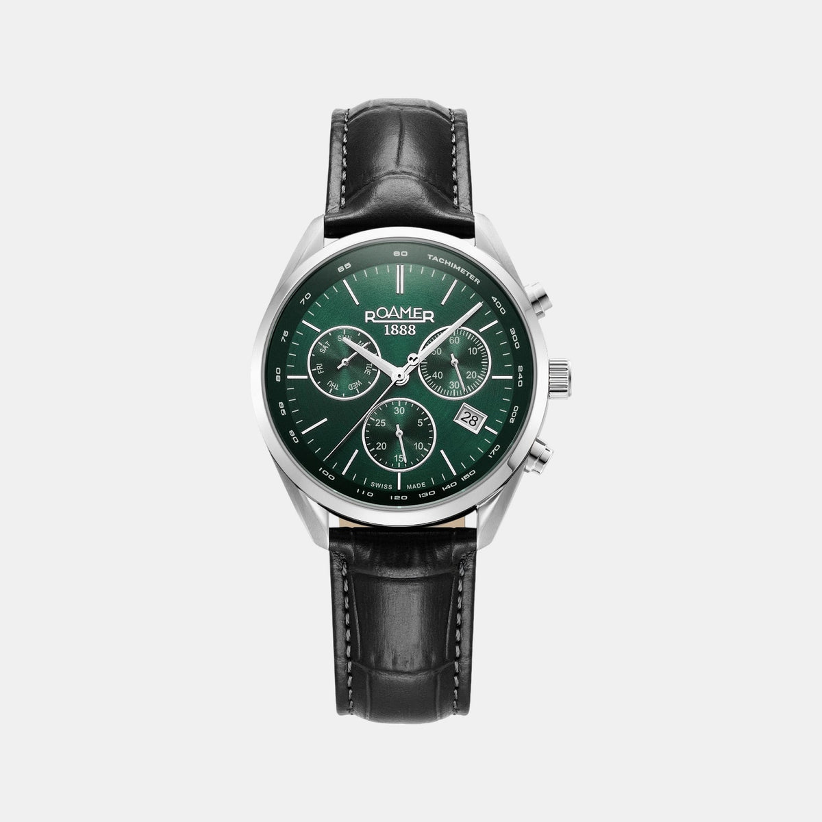 Pro Chrono Men Quartz Green Dial Chronograph Leather Watch 993819 41 75 02