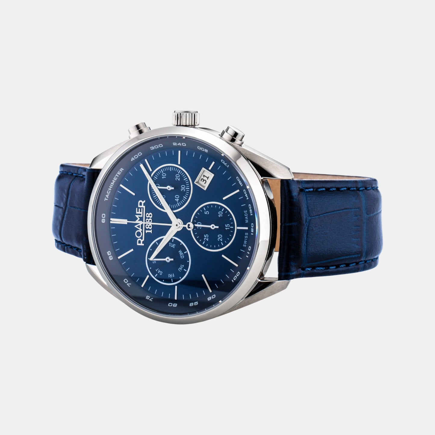 Pro Chrono Men Quartz Blue Sunray Dial Chronograph Leather Watch 993819 41 45 02