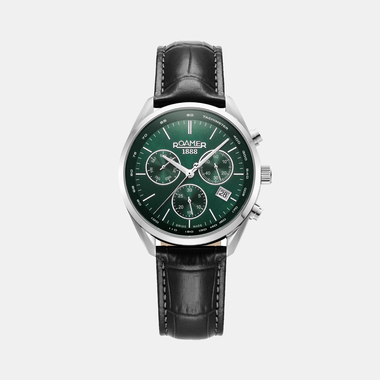 Pro Chrono Men Quartz Green Sunray Dial Chronograph Leather Watch 993819 41 75 02