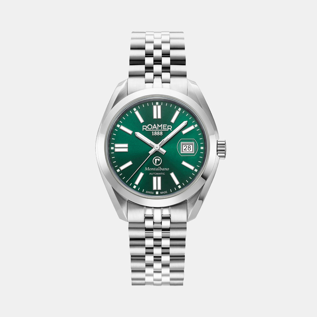 Montalbano Men Automatic Green Sunray Dial Analog Stainless Steel Watch 996983 41 75 20