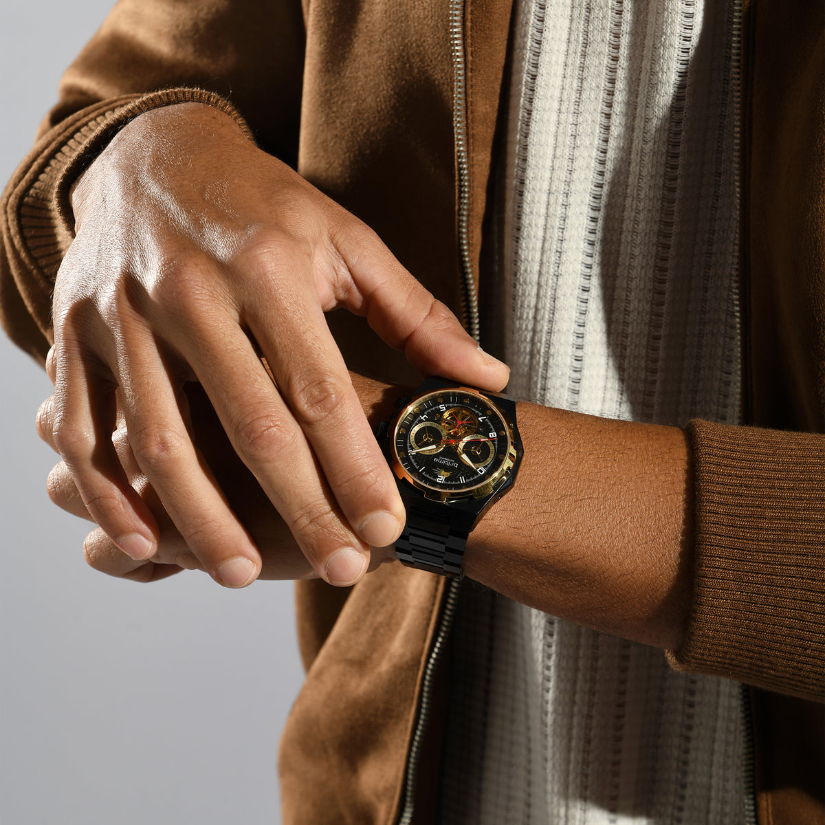 Britime Men Round Black watch