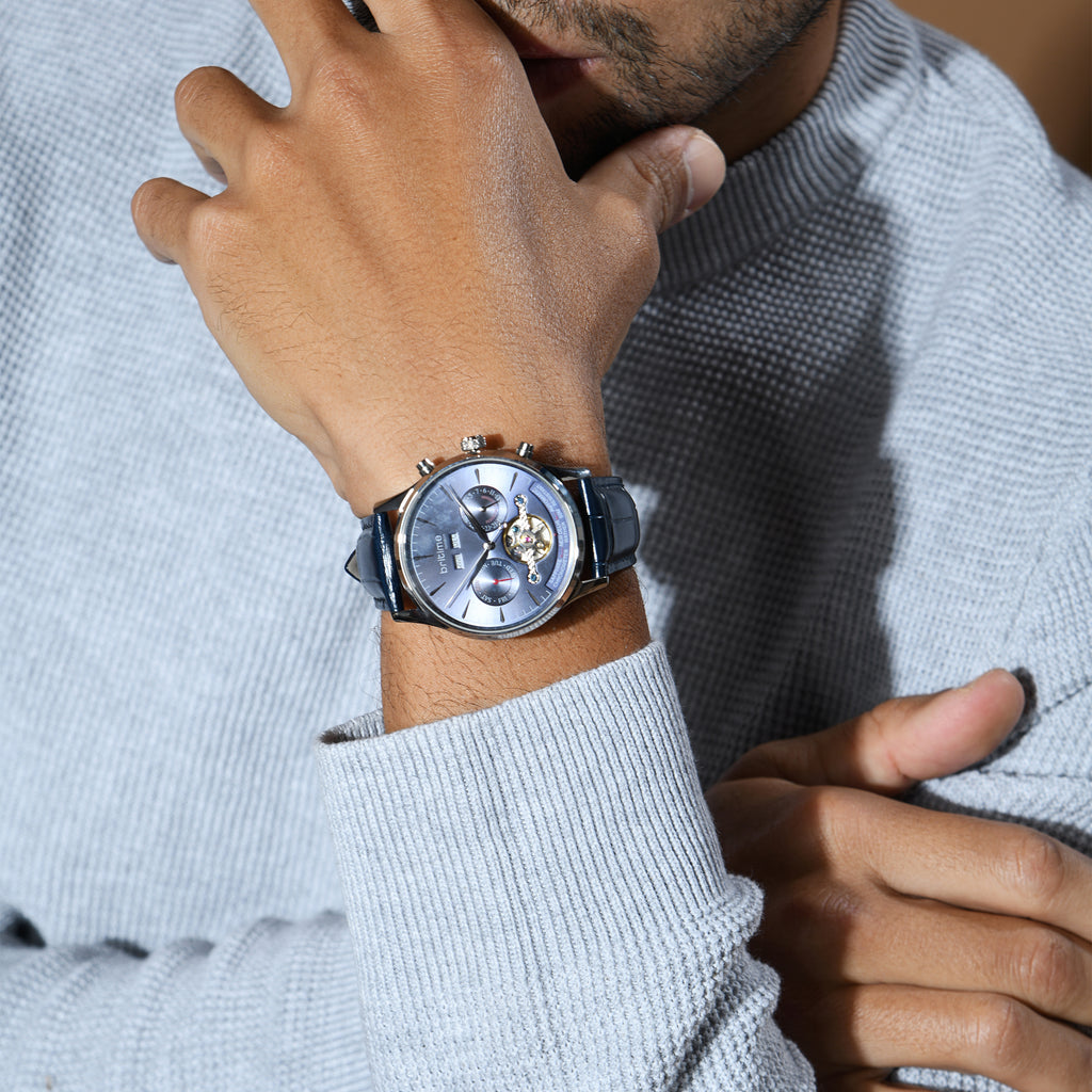 Britime Men Round Blue watch