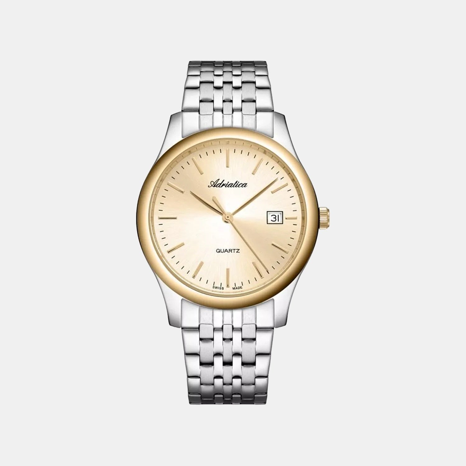 Men Quartz Champagne Dial Analog Stainless Steel Watch A1024.2111Q