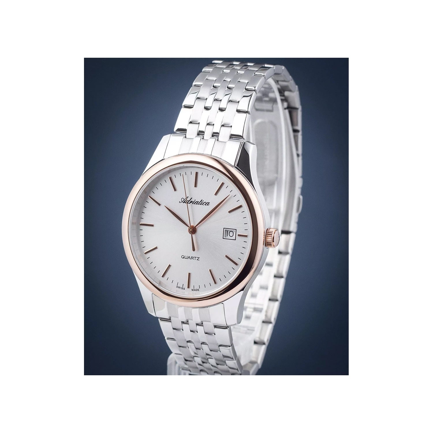 Men Quartz Silver Dial Analog Stainless Steel Watch A1024.R113Q