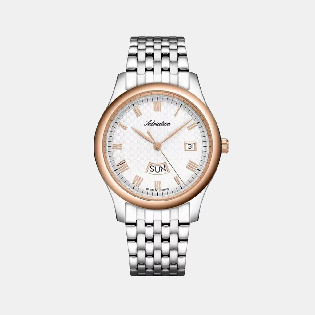 Men Quartz Silver Dial Analog Stainless Steel Watch A1025.R163Q