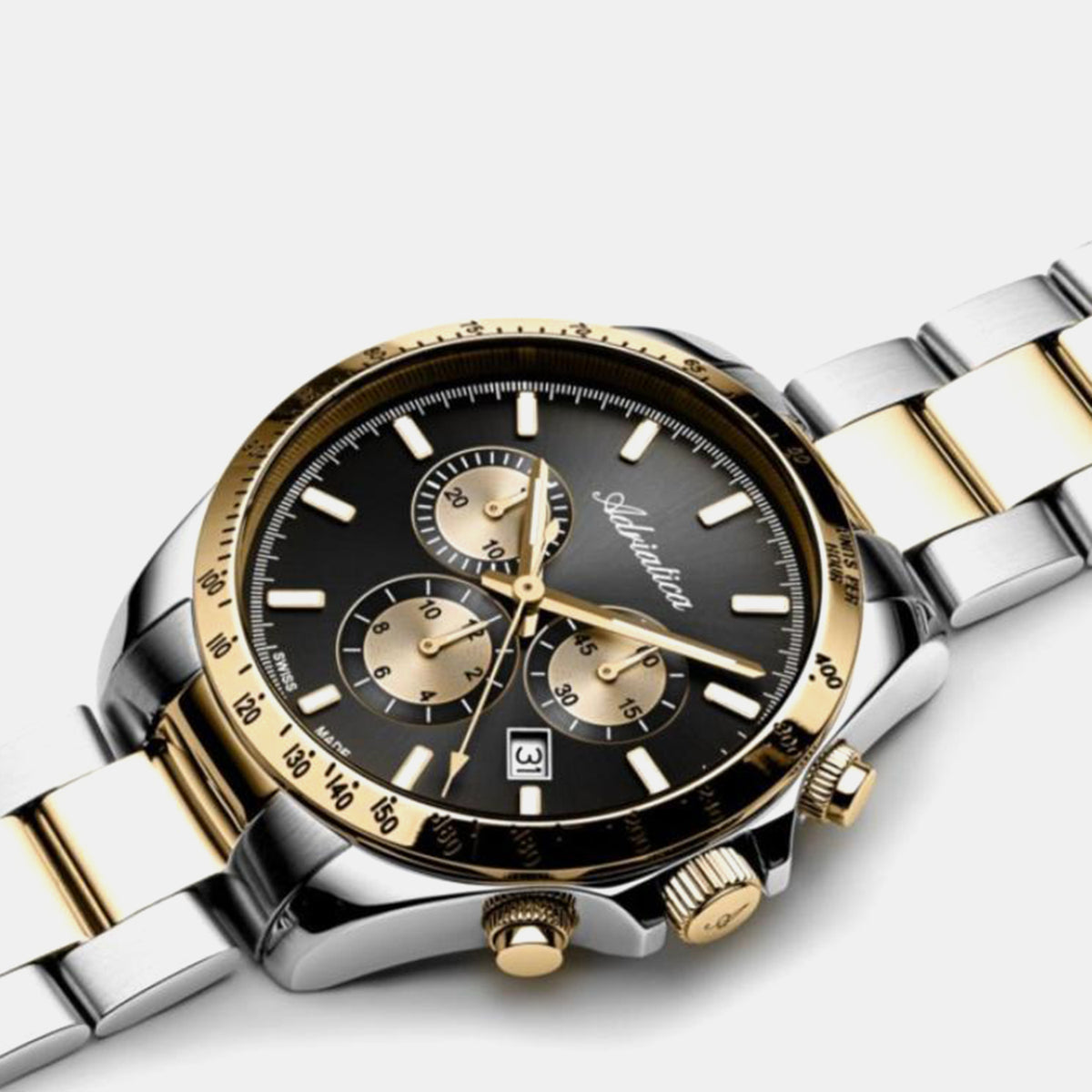 Passion Men Quartz Black Dial Chronograph Stainless Steel Watch A1053.2114CH