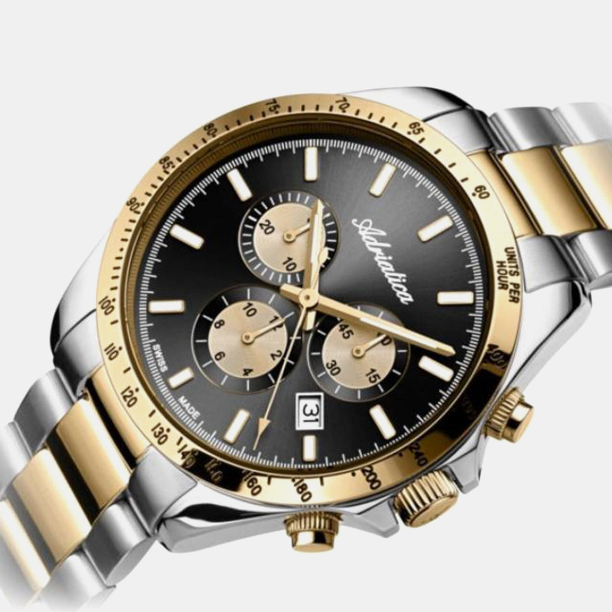 Passion Men Quartz Black Dial Chronograph Stainless Steel Watch A1053.2114CH