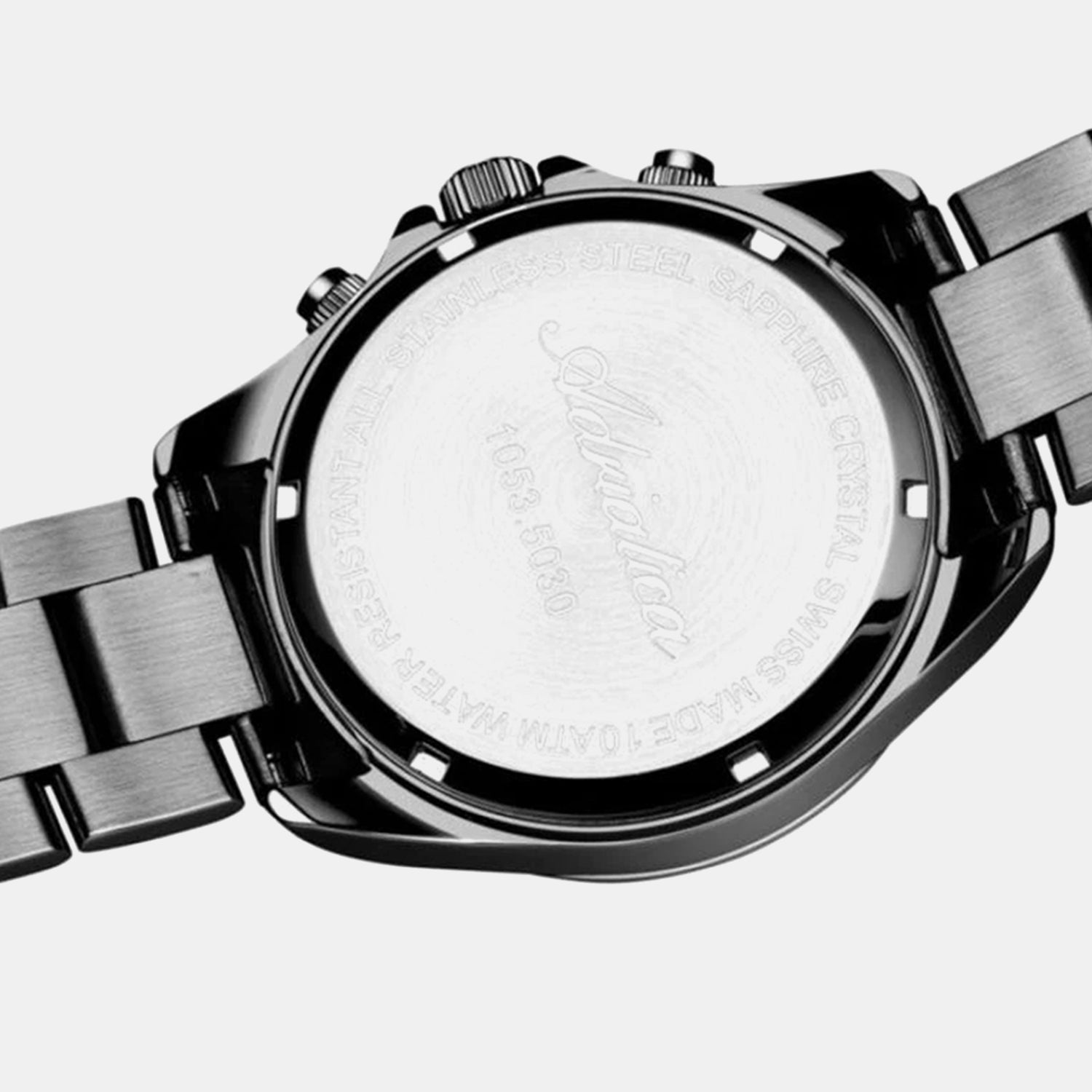 Men Quartz Black Dial Chronograph Stainless Steel Watch A1053.S1R6CH