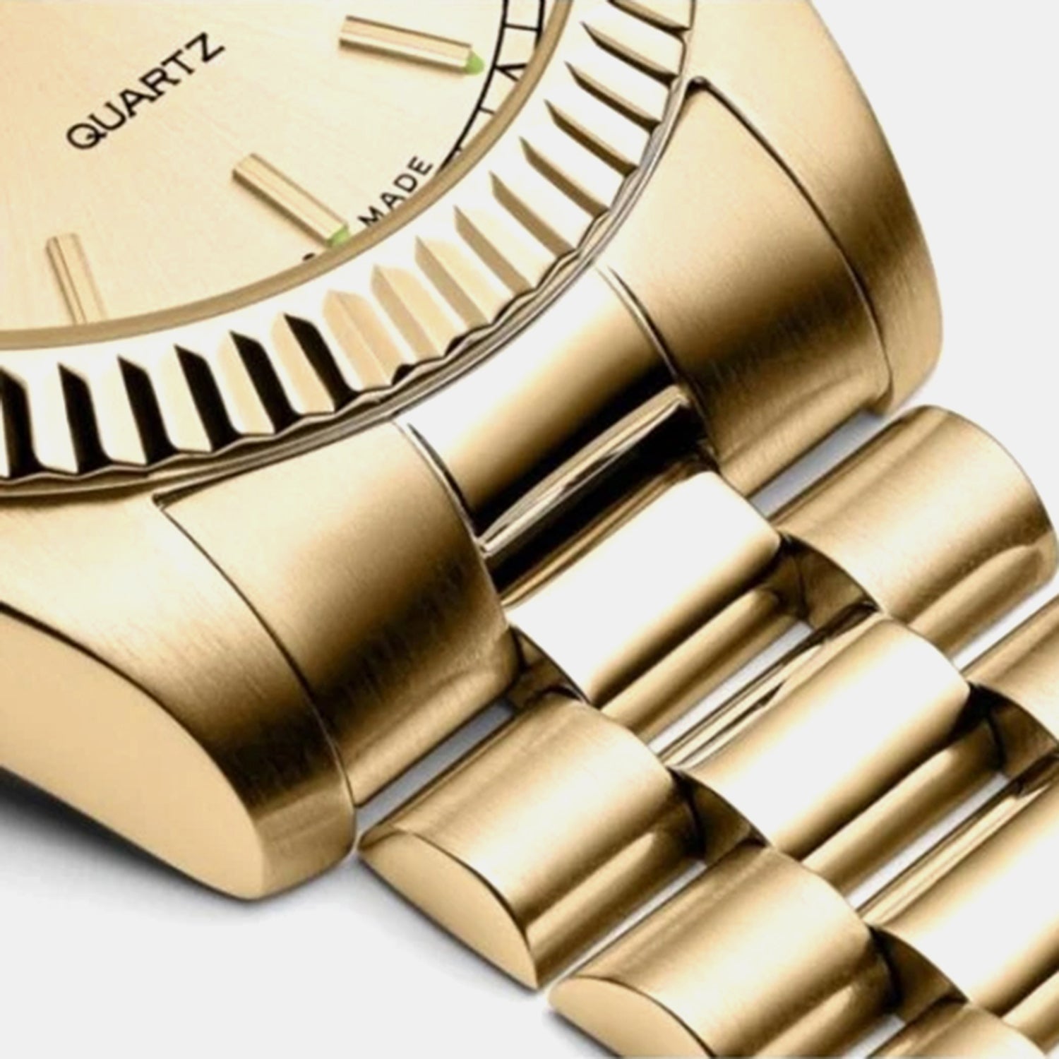 Men Quartz Champagne Dial Analog Stainless Steel Watch A1090.1111Q