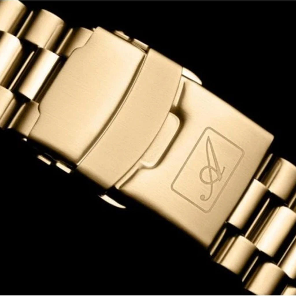 Men Quartz Champagne Dial Analog Stainless Steel Watch A1090.1111Q