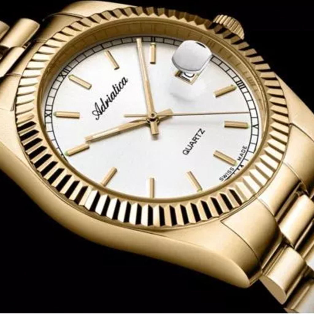 Men Quartz Silver Dial Analog Stainless Steel Watch A1090.1113Q