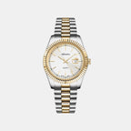 Pairs Men Quartz Silver Dial Analog Stainless Steel Watch A1090.2113Q