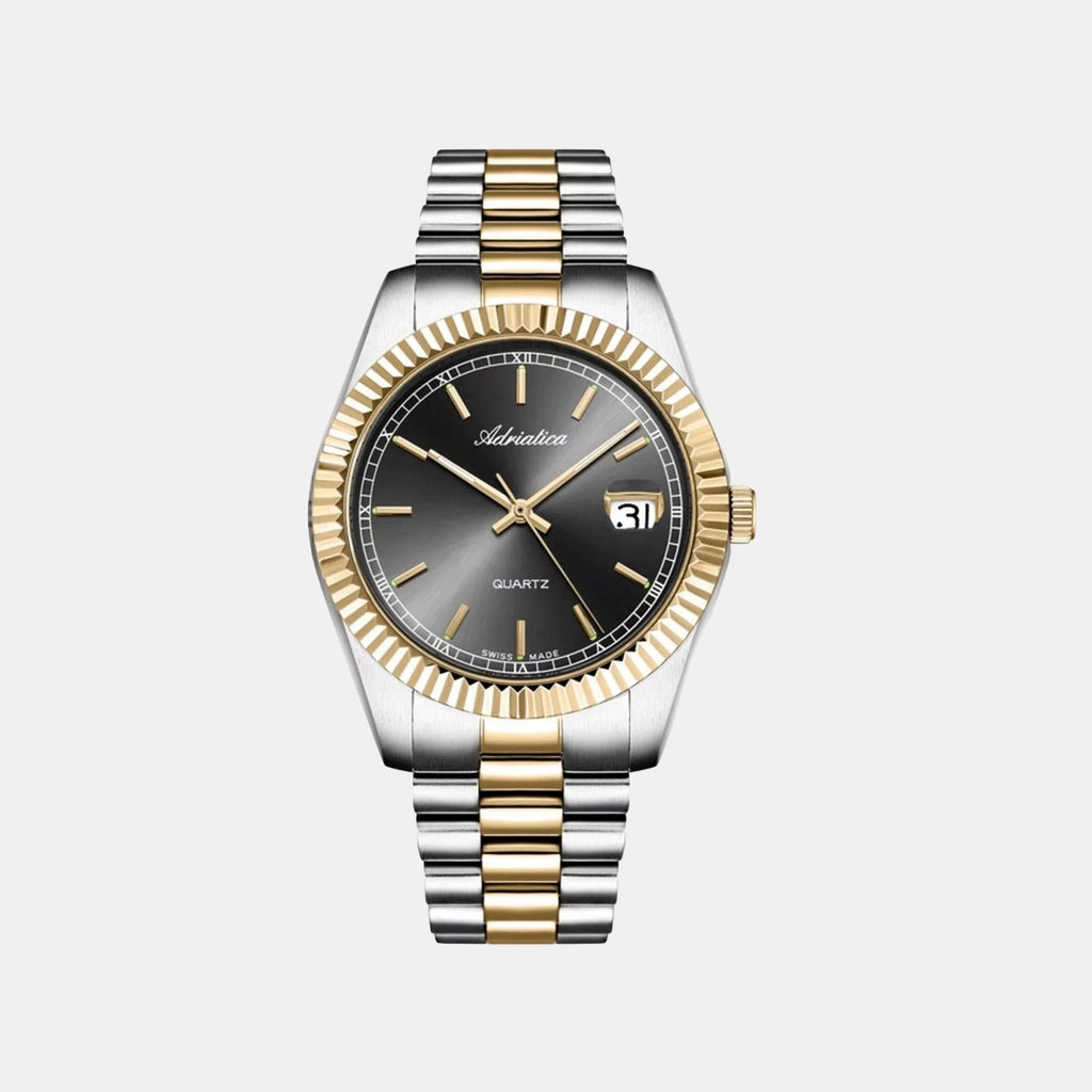 Men Quartz Gun Dial Analog Stainless Steel Watch A1090.2116Q