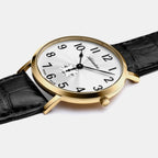 Vintage Men Quartz Silver Dial Analog Leather Watch A1113.1223Q