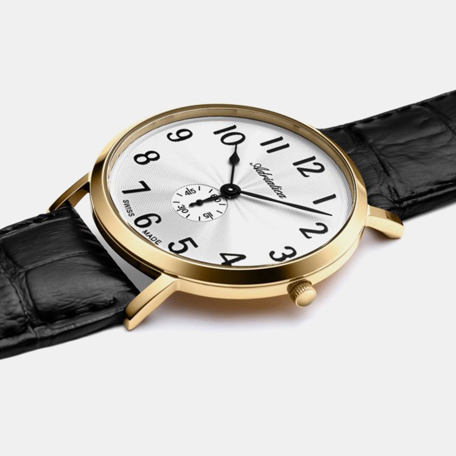 Vintage Men Quartz Silver Dial Analog Leather Watch A1113.1223Q