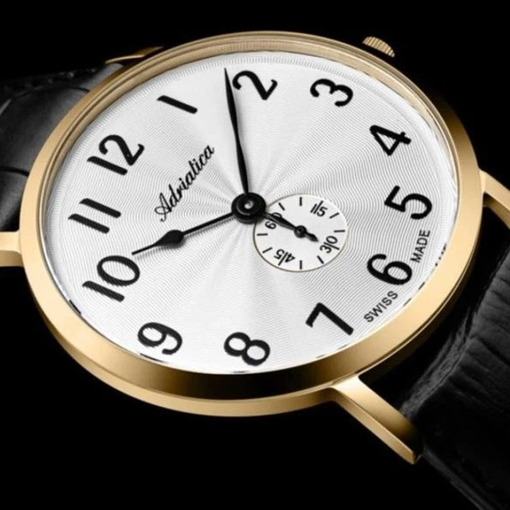 Vintage Men Quartz Silver Dial Analog Leather Watch A1113.1223Q