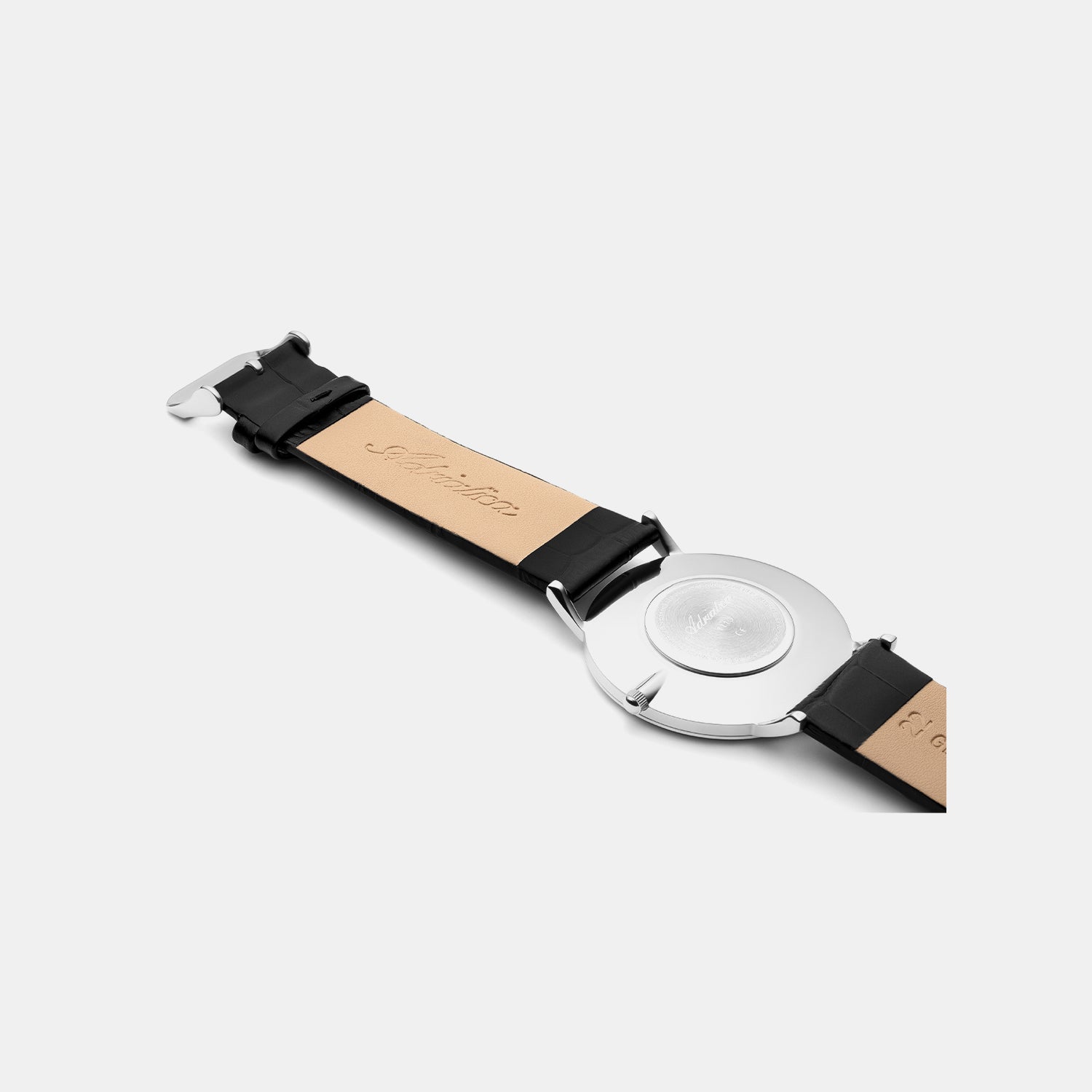 Vintage Men Quartz Silver Dial Analog Leather Watch A1113.5213Q