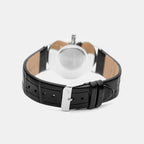 Vintage Men Quartz Silver Dial Analog Leather Watch A1113.5213Q