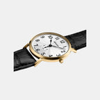 Vintage Men Quartz Silver Dial Analog Leather Watch A1113.1223Q