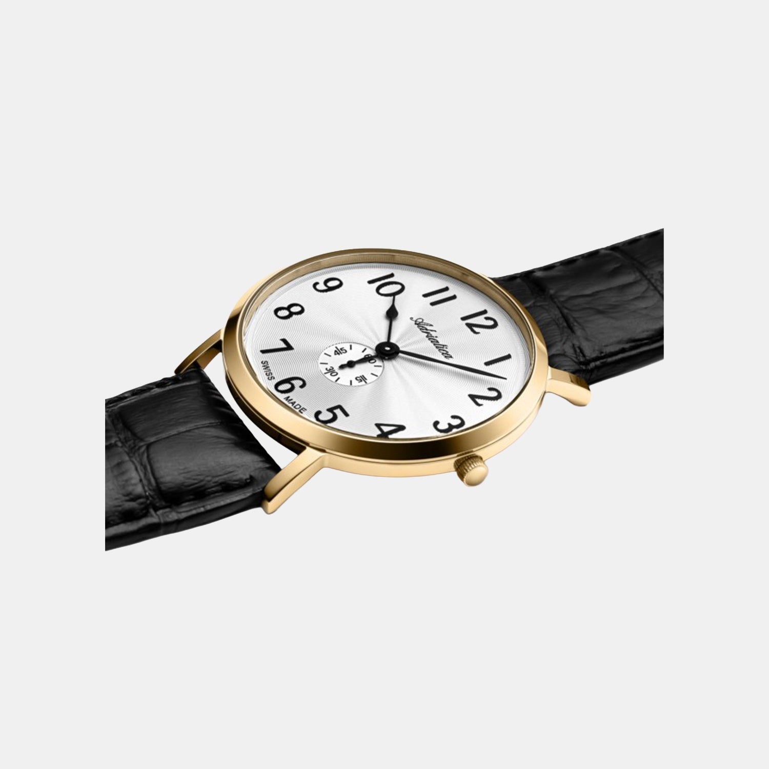 Vintage Men Quartz Silver Dial Analog Leather Watch A1113.1223Q