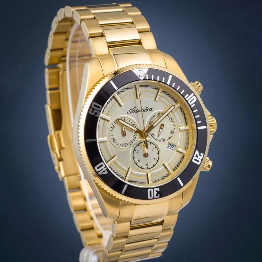 Men Quartz Champagne Dial Chronograph Stainless Steel Watch A1139.1111CHN