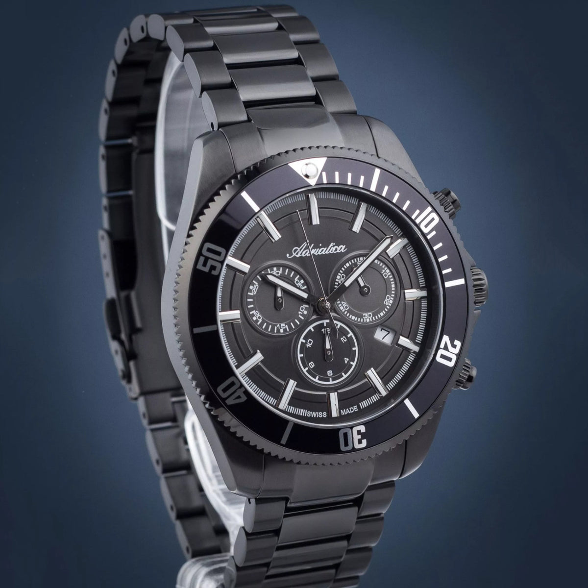 Adriatica Men Chronograph Grey Dial Analog Stainless Steel Watch A1139.B116CHN-3
