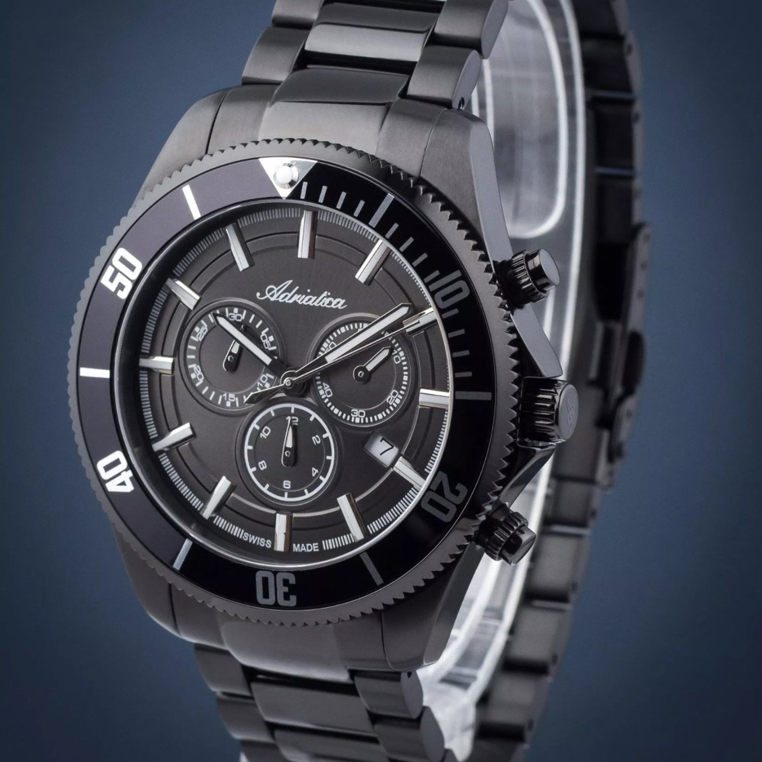 Adriatica Men Chronograph Grey Dial Analog Stainless Steel Watch A1139.B116CHN-2