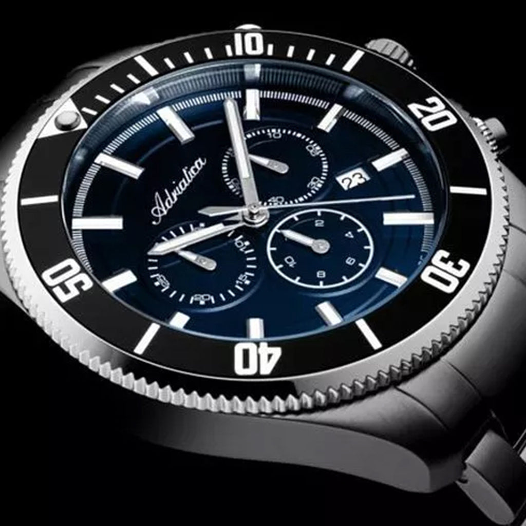 Men Quartz Blue Dial Chronograph Stainless Steel Watch A1139.S115CHN