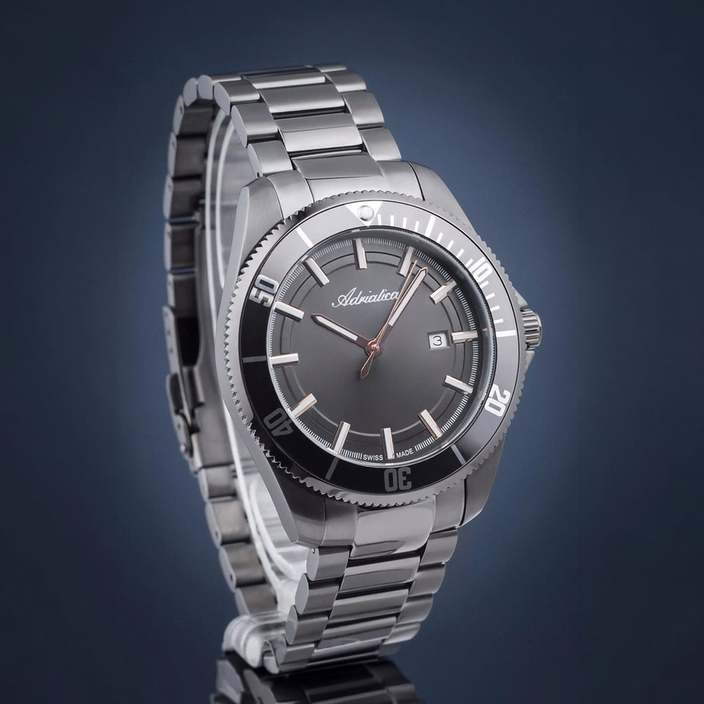 Premiere Men Quartz Black Dial Analog Stainless Steel Watch A1139.S1R6Q
