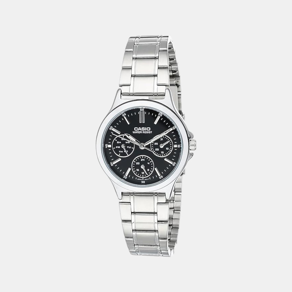 Enticer Women Quartz Black Dial Analog Stainless Steel Watch A1146