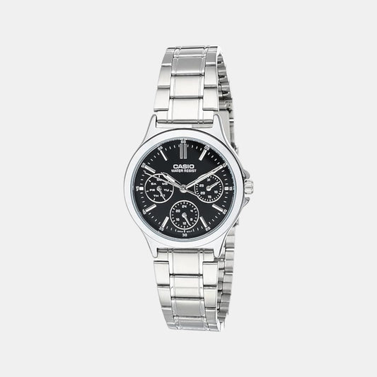 Enticer Women Quartz Black Dial Analog Stainless Steel Watch A1146