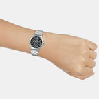 Enticer Women Quartz Black Dial Analog Stainless Steel Watch A1146